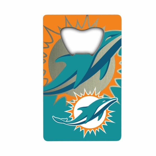 Miami Dolphins Credit Card Style Bottle Opener 2 x 3.25 1